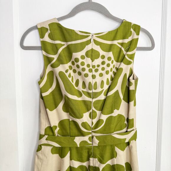 Tabitha Anthropologie Florida Room Green Patterned Retro Style Dress 2 Pencil - Picture 10 of 13